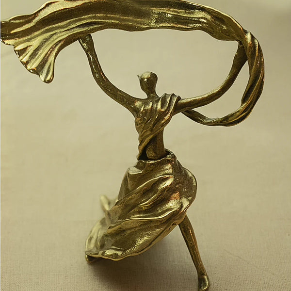 Brass Sculpture - Swirling Lady