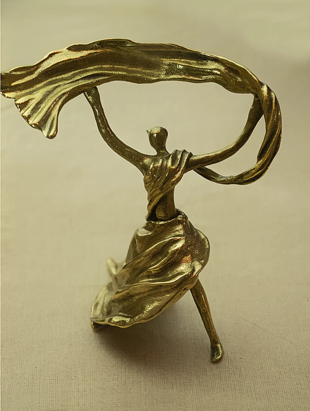Brass Sculpture - Swirling Lady
